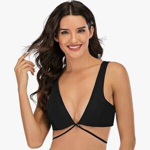 New With Tags! Black Tie-Front Bikini | Size M